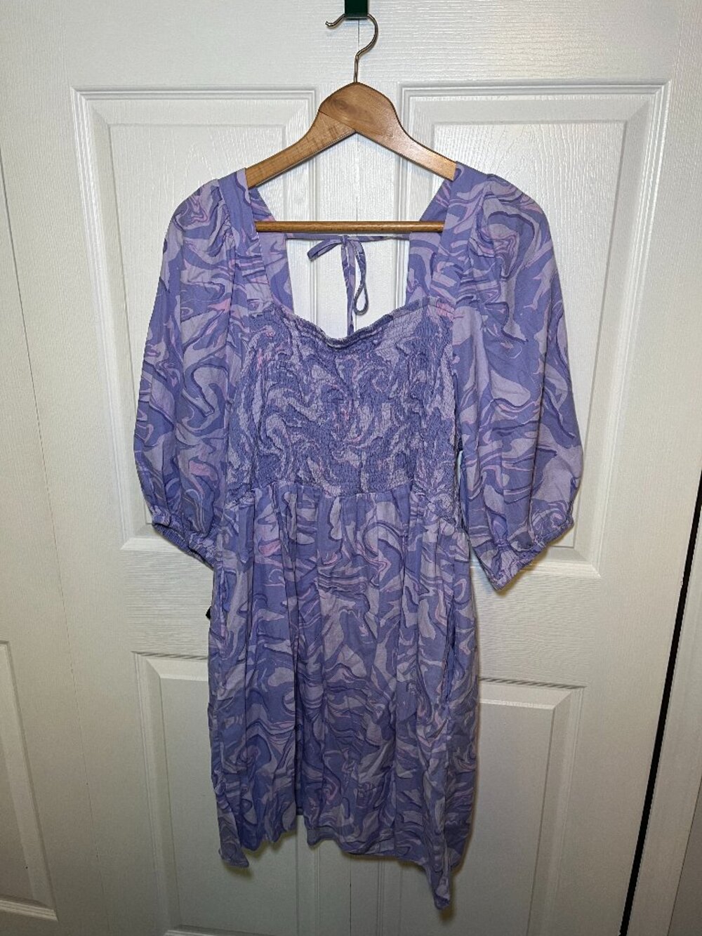Ava & Viv Purple Smocked Boho Dress 1X
